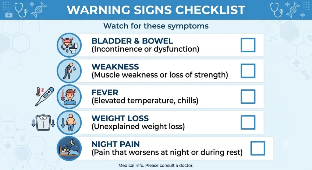 Thoracic Back Pain Red Flag Symptoms Checklist